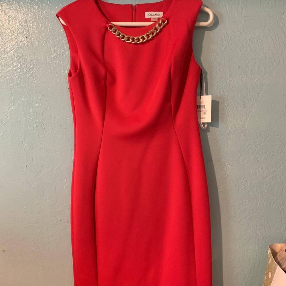 Coral Calvin Klein Dress